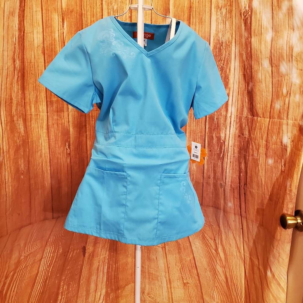Orange Standard Hermosa Scrub Top Sz XS